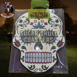 Sugar Skull Drink Coasters Spirit Halloween New In Package